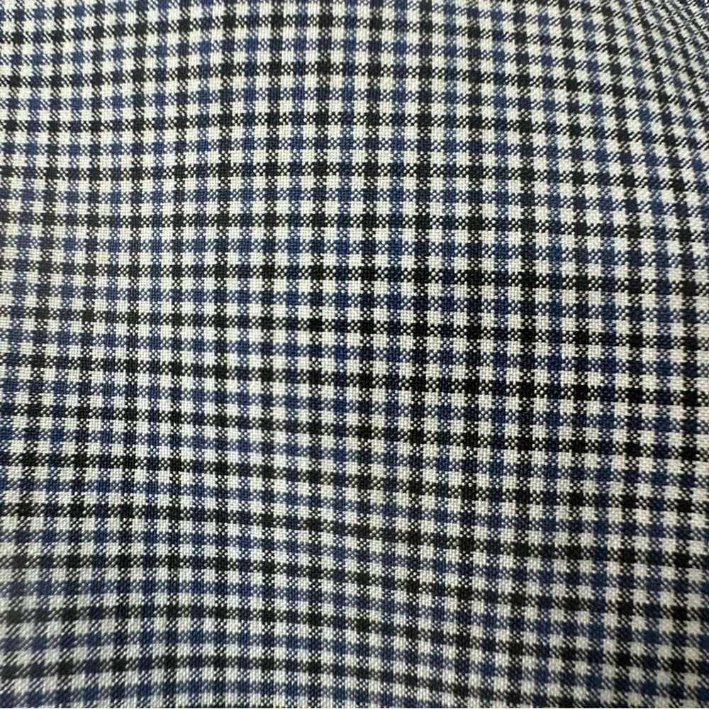 Banana Republic Plaid Blue Cream Black Pencil Suit Skirt Size 14